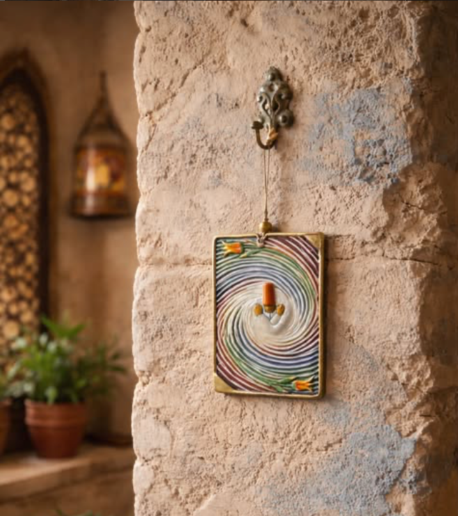 Ceramic Colorful swirling darwish handmade
