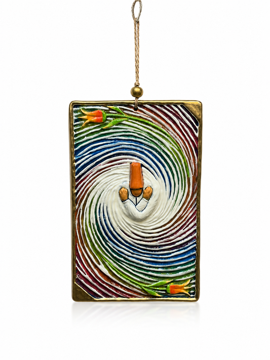 Ceramic Colorful swirling darwish handmade