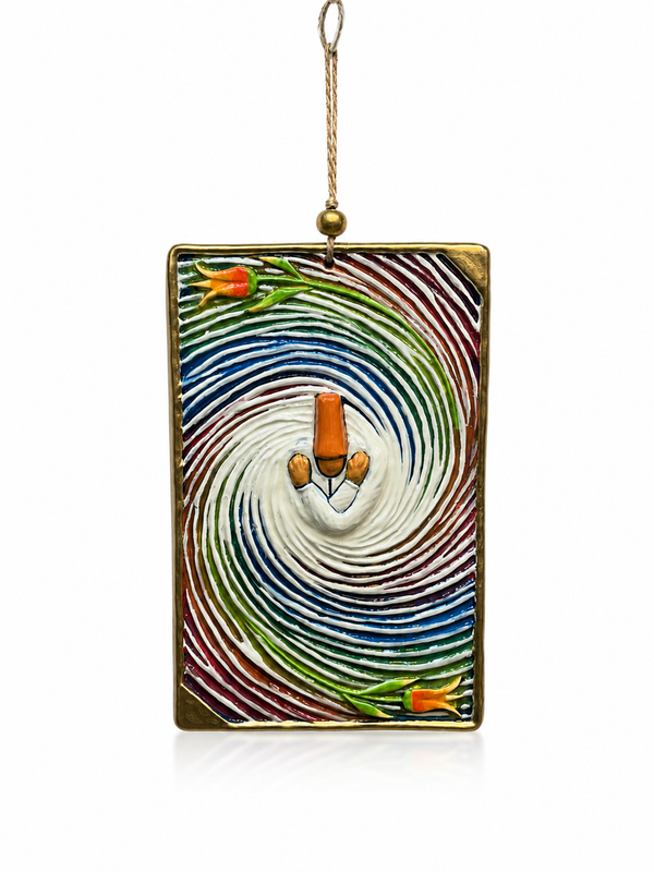 Ceramic Colorful swirling darwish handmade